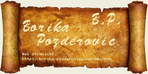 Borika Pozderović vizit kartica
